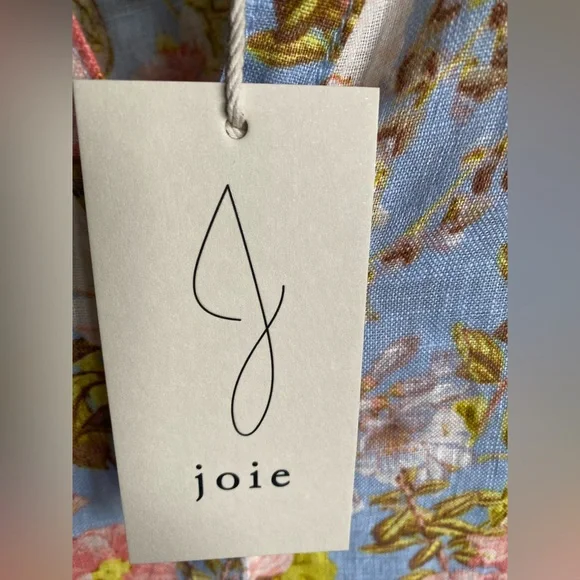 NWT Joie Floral Button-Up Linen Shirt Large - Picture 4 of 11